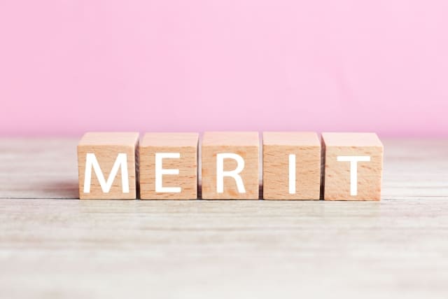 MERITの文字が並んでいる画像