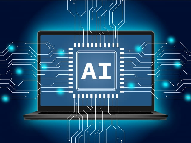 ノートパソコン内のAIイメージ画像