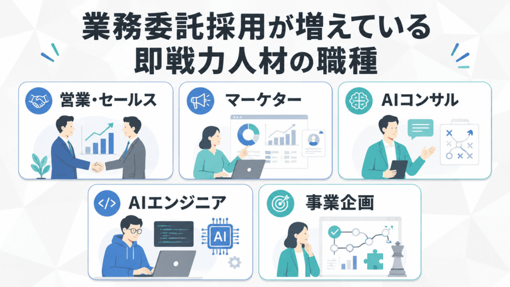 業務委託採用が増えている即戦力人材の職種