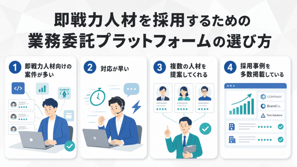 即戦力人材を採用するための業務委託プラットフォームの選び方