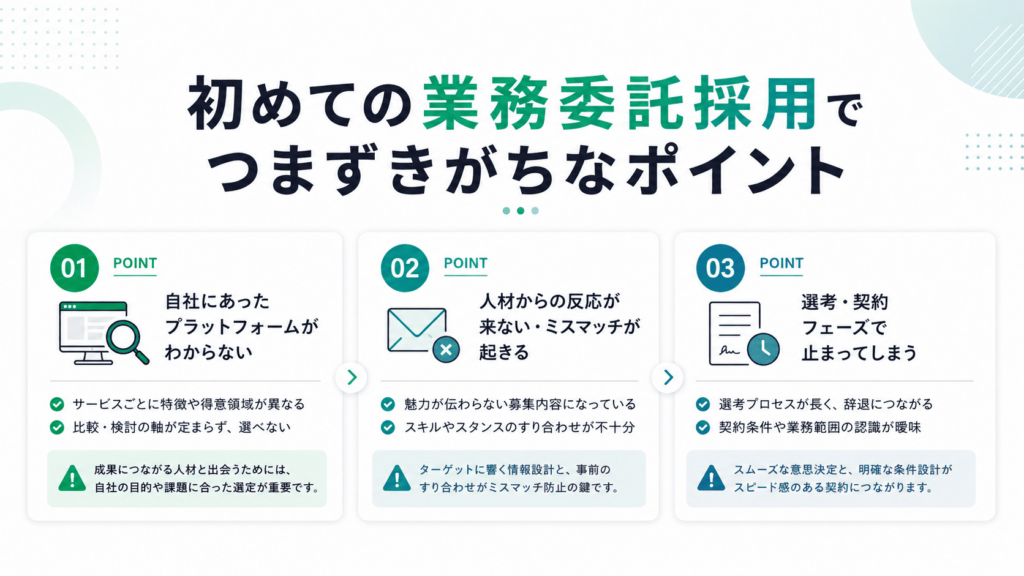 初めての業務委託採用でつまずきがちなポイント
